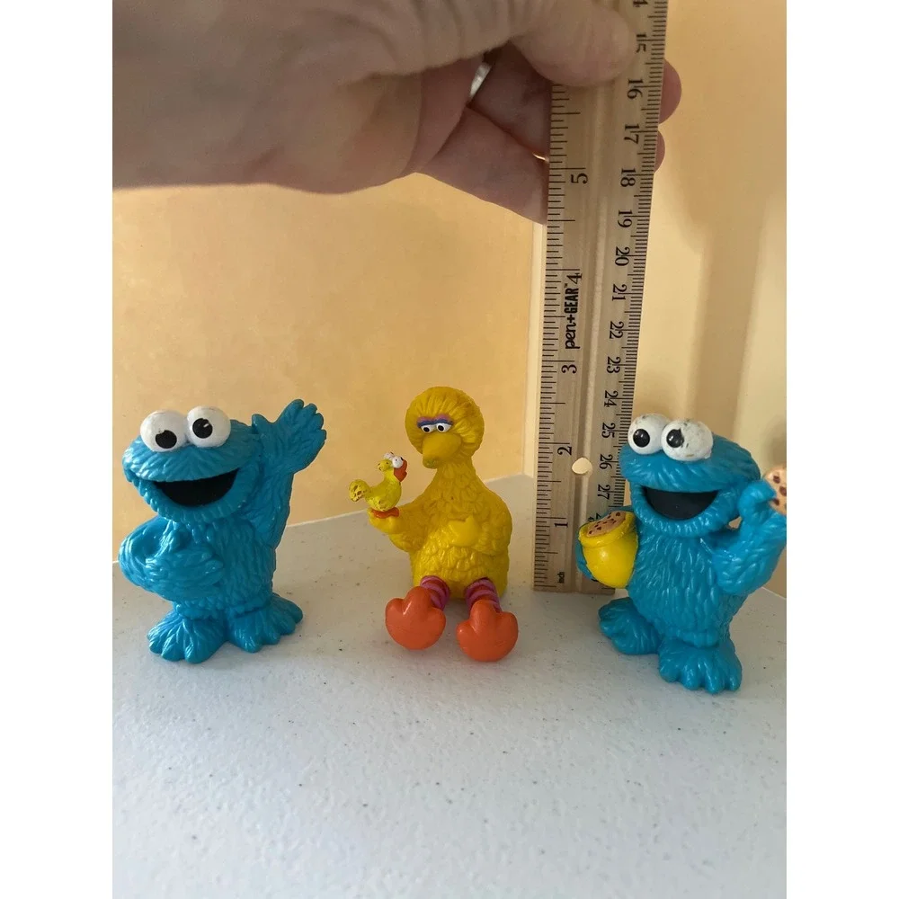 Sesame Street PVC Figures Lot Cookie Monster Big Bird Vintage Toy Figurines 3pc